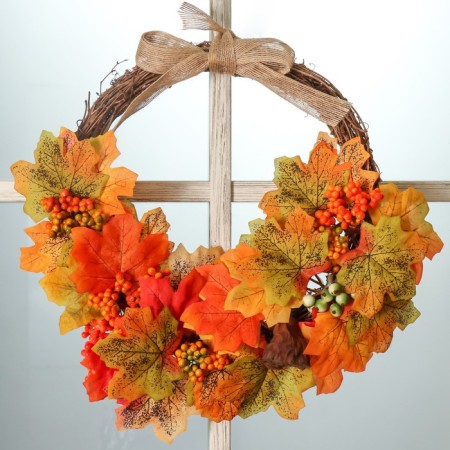 Wreath on the door Interior "Autumn Leaves" 45x3.5x37 cm-1