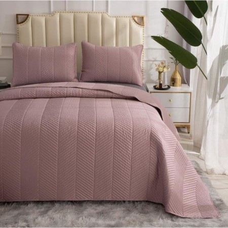A set with a bedspread "Adonis", size 230x250 cm, 50x70 cm - 2 pcs, color ash rose-3