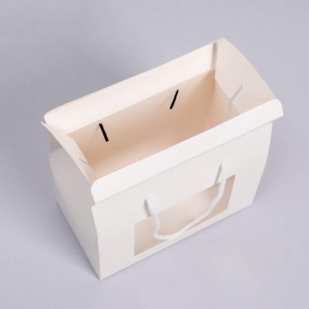 Box-pack, with a window and handles, white, 20 x 15 x 11 cm-3