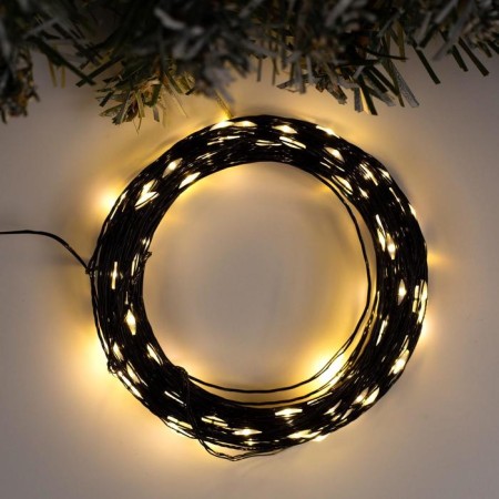 Garland "thread" 20 m dew, IP20, black thread, 200 LED, glow warm white, 12 V