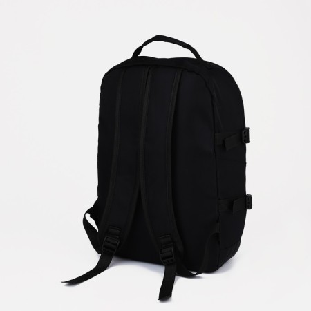 Young backpack from textiles on lightning, 3 pockets, black color-3