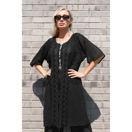 Cardigan female, size 44, black color-8