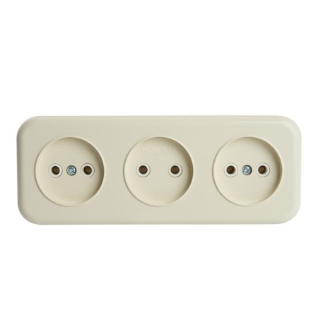 3-seater socket without grounding contact, 250V, 16A, IP20, PST16-50-20 (RA 16-344-BZ), SL 1022741-3