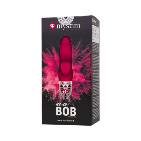 Vibrator Mystim Hop Hop Bob, 16.5 cm, silicone, burgundy color-11