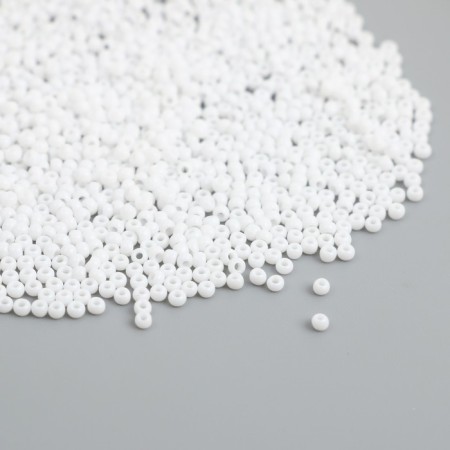 Glass 8/0 "Marshmallow. Gloss. Snow White" 10 g