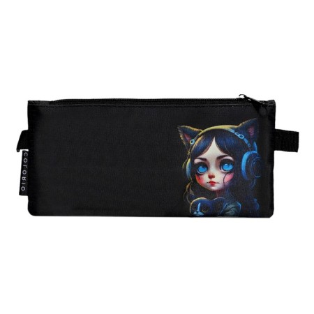 Penal soft 1 compartment, 115 x 220 mm, flat, colorio, for girls, black-2