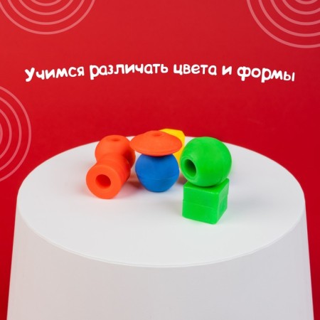 Bank lacing 40 elements "Funny beads", according to the Montessori methodology-5
