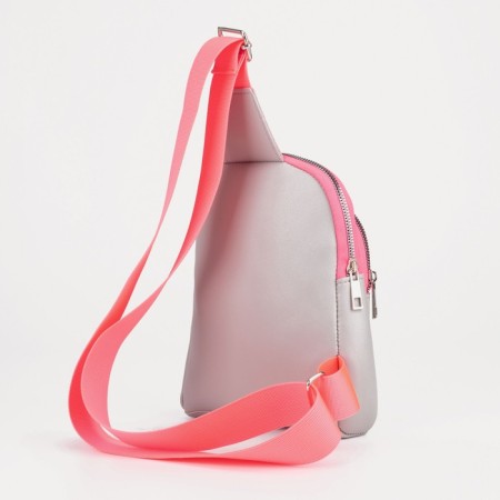 Slung bag youth textura, artificial leather, gray color-1