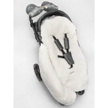 Winter fur “mountain” envelope, size 85 cm, gray color-9