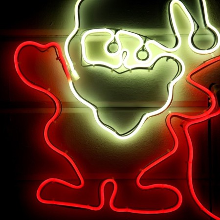 Neon figure "Santa Claus with gifts", 70 × 85 cm, 560 LED, 220 V, Green glow-2