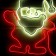 Neon figure "Santa Claus with gifts", 70 × 85 cm, 560 LED, 220 V, Green glow
