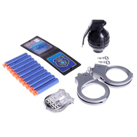 Ack-47 policeman set, 6 items, a machine gun shoots with soft bullets-6