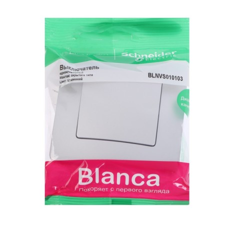 SE BLANCA switch, 10 A, 1 key, IP20, hidden, aluminum, Blnvs010103-1
