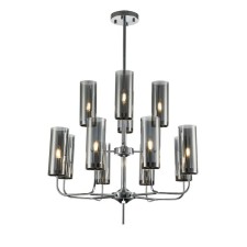 The lamp on the Indigo rod, 13014/12r Chrome. 12x40W, E14, 850x850x765/1050 mm, smoky color