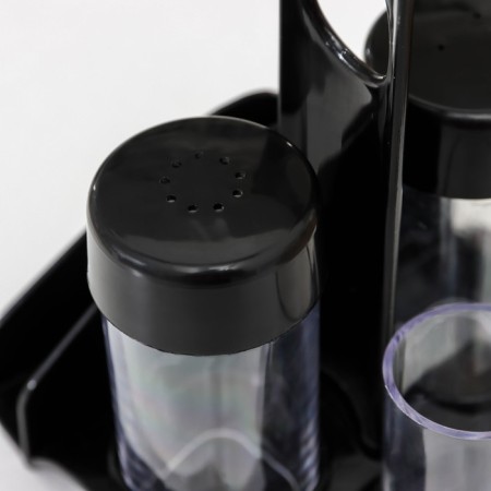 Set for spices "Rondo. Present ", 3 pcs on a stand with a napkin, the color is black-4