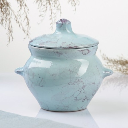 Ceramic pot for baking No. 5 with handles, 0.5l / 10x10.5cm, romance