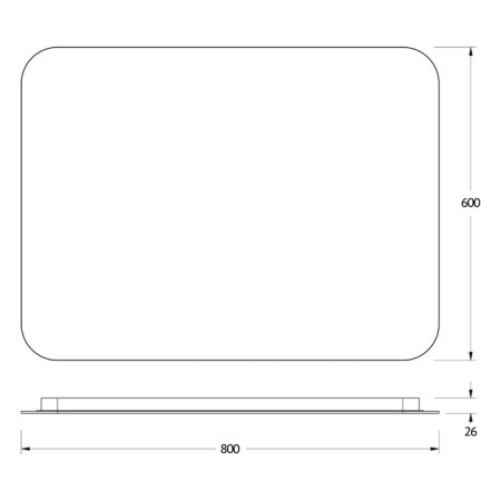 Mirror with Defesto LED backing 25 W, 80x60 cm, IR - switch, warm white light-1