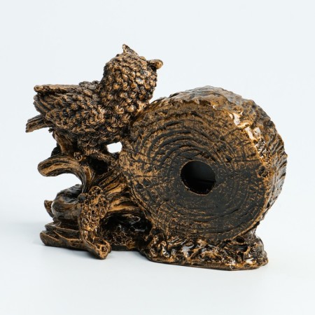 Table hours "Fireplaces. Smart Eagle owl", discrete move, 14 x 6.5 x 11.5 cm-2