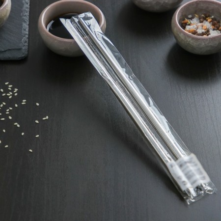 Bacchette sushi sticks, length 21 cm, silver color-3