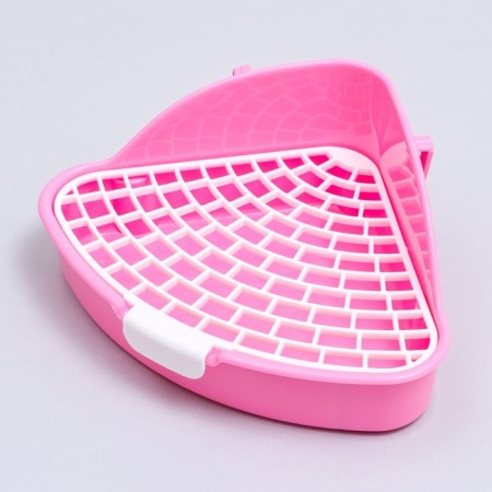 Corner toilet for rabbits and ferrets "Pijon", 24 x 18 x 11 cm, pink-2