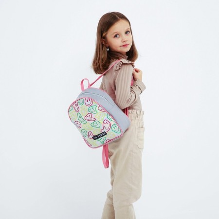 Baby backpack for girls Artificial leather, emoticons, holography, “On the Riva” 27x23 x 10 cm-5