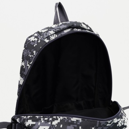 Tourist backpack, 22 liters, 2 lightning departments, 5 external pockets, ZFTS, gray color/camouflage-5