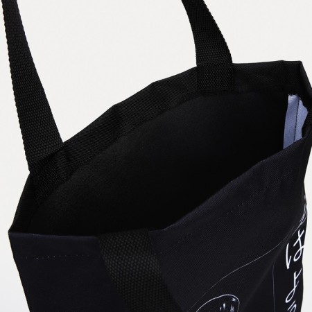 Shoper bag without fastening, black color-2