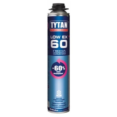Installation foam Tytan 02 Low Expansion 60, professional, winter, output up to 55 liters, 750 ml