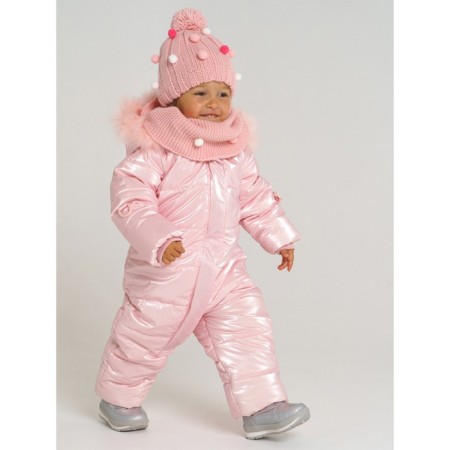 Children's knitted set for girls: hat and snood, size 46-4