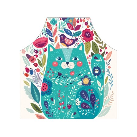 Apron kitchen with a "Happy cat" photo print, adjustable, size OS-2
