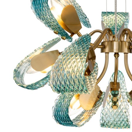 Suspended indigo lamp, 11033/12p blue. 12x40W, E14, 680x680x435/1500 mm, blue color-2