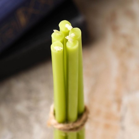 Ritual candles, 15 cm, 5 pieces, green-3