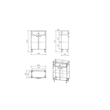 Bathroom chestnut "Vega 6001" White, 60 x 30.3 x 85.4 cm-8