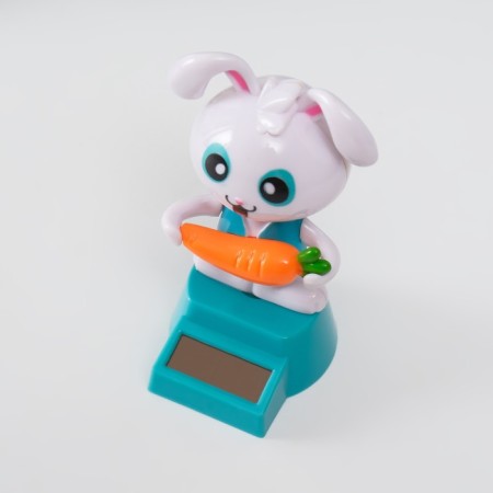 Plastic pendulum from the solar battery "Bunny with carrots" 4.8x5.7x10.3 cm-4
