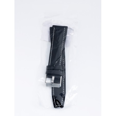 Hourly strap with fast-removable hairpins, 22 mm, eco-leather, L-22 cm, black-3