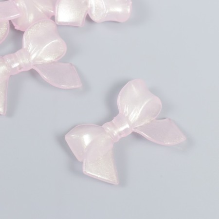 Decor for creativity Plastic "Bow pale pink" glows in the dark 0.8x2.4x3.4 cm-1