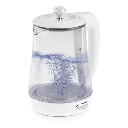 Electric kettle Energy E-207, glass, 1.7 l, 2200 watts, white
