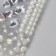 Rhinestones and pearls self -adhesive curly “Assorted”, 125 pcs on the sheet, silver color