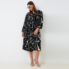 Women's dress Mist, Plus-Size, R.50, Black