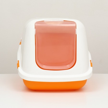 Pet -it house-house for cats Comfort, (scoop in a set), 57x39x41, orange/white-2