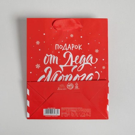Package Laminated Vertical “Gift from Santa Claus”, S 12 x 15 x 5.5 cm, New Year-3