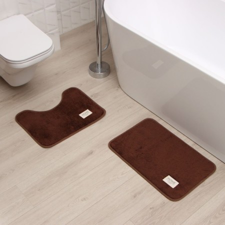 Set of rugs Ethel style 2 pcs brown color, 40x60 cm, 40x50 cm