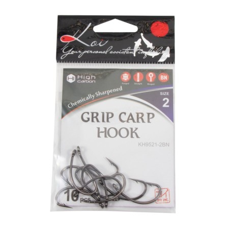The hook KOI Grip Carp Hook, size 2 int, color BN, 10 pcs.-3