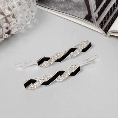 Invisibility for hair "Kalie" (set 2 pcs) grace, 6 cm, silver