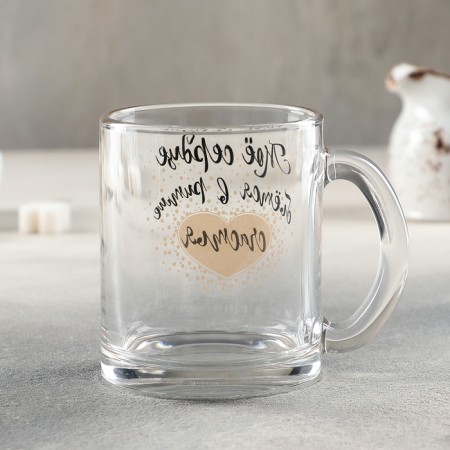 Glass mug "Wishes", 320 ml, MIX drawing-1