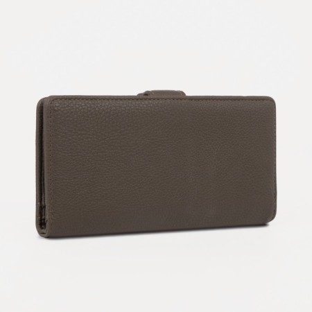 Women's wallet on the button, khaki color-1