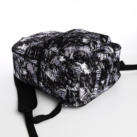 School backpack from textiles on lightning, 3 pockets, black color-4