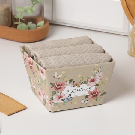 Set of towels Ethel Flowers 35x60 cm - 3 pcs, 100% cotton