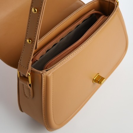 Women's bag Textura, messenger, medium size, color dark beige-6