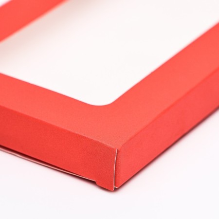 Gift box for chocolate tiles, with a window, red, 17 x 8 x 1.4 cm-3